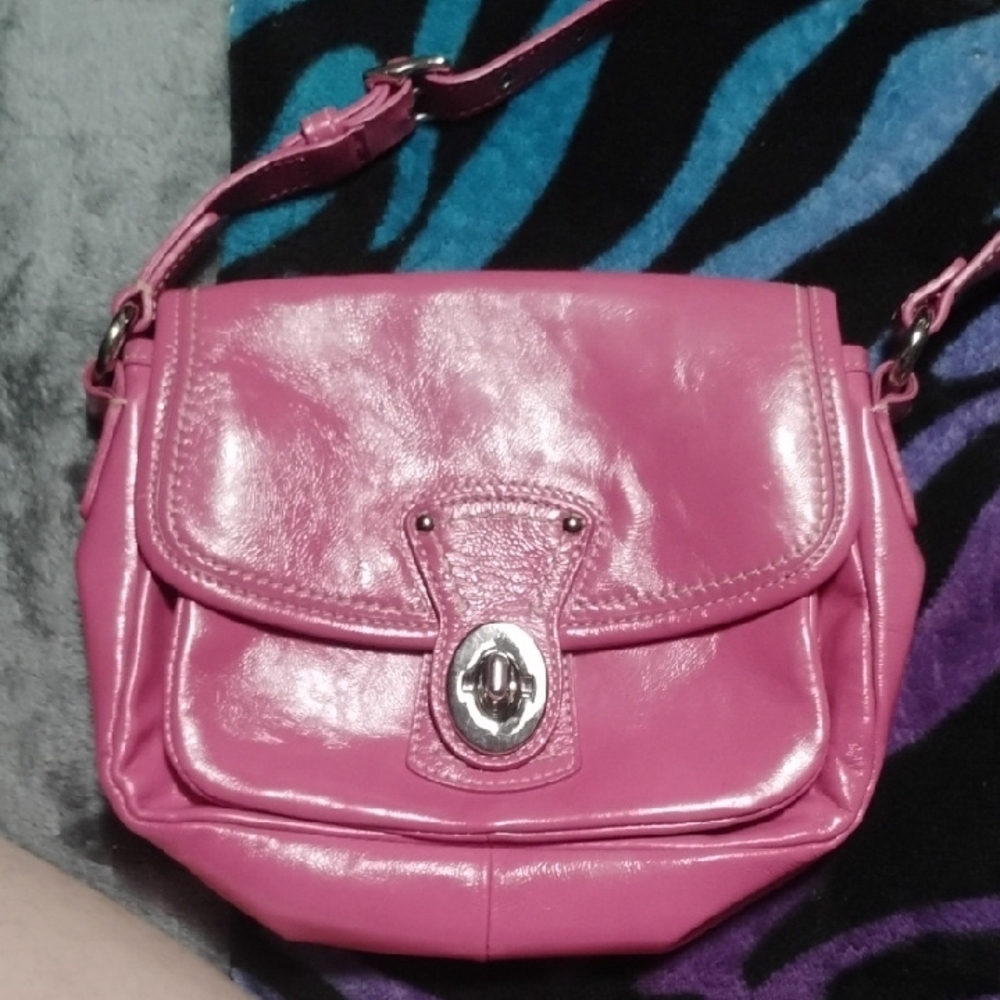 Pink Leather Crossbody Bag
